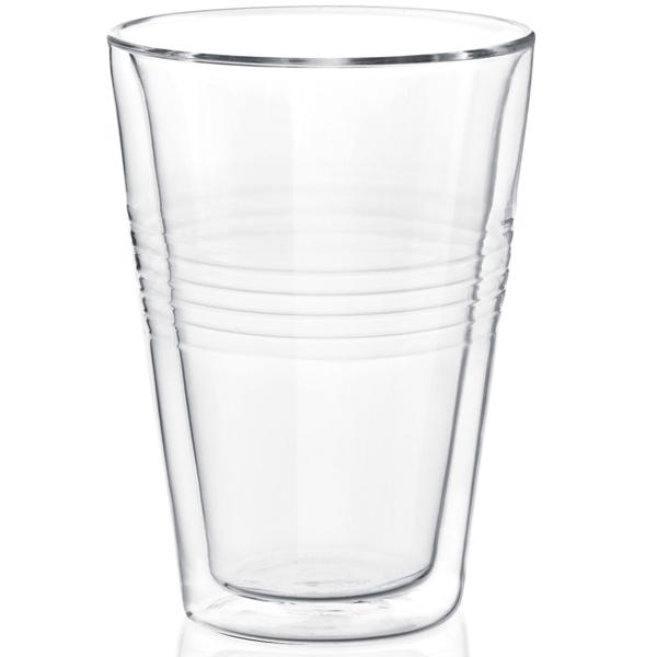 set di 2 bicchieri termici con scanalatura, a doppia parete - 300 ml - Bicchieri a doppia parete per gustare al meglio caffè e tè con effetto galleggiante