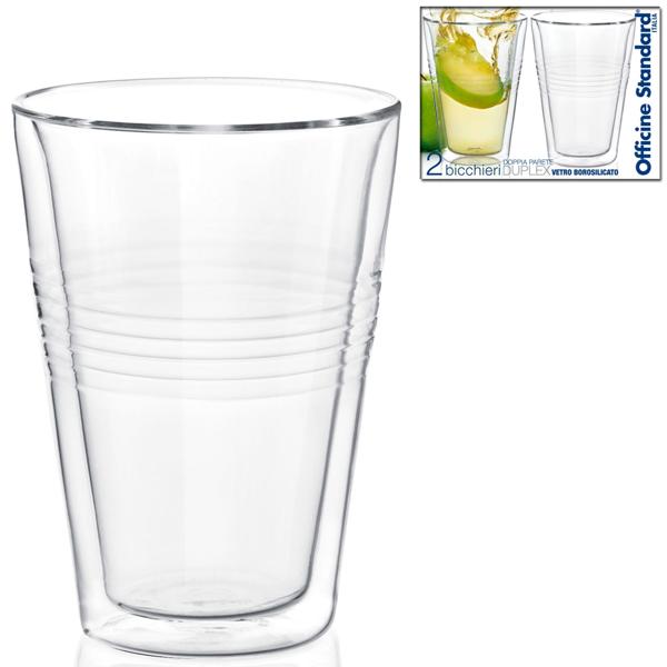 set di 2 bicchieri termici con scanalatura, a doppia parete - 300 ml - Bicchieri a doppia parete per gustare al meglio caffè e tè con effetto galleggiante