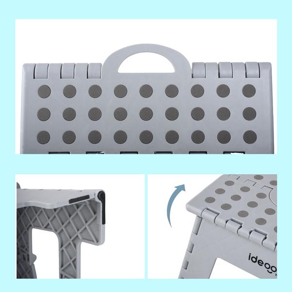 Stabiler Klappbarer Tritthocker bis 150 kg belastbar – Faltbarer Tritthocker flach & platzsparend für Küche, Bad, Wohnmobil, u.v.m.