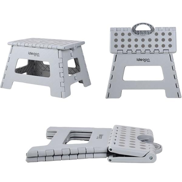 Stabiler Klappbarer Tritthocker bis 150 kg belastbar – Faltbarer Tritthocker flach & platzsparend für Küche, Bad, Wohnmobil, u.v.m.