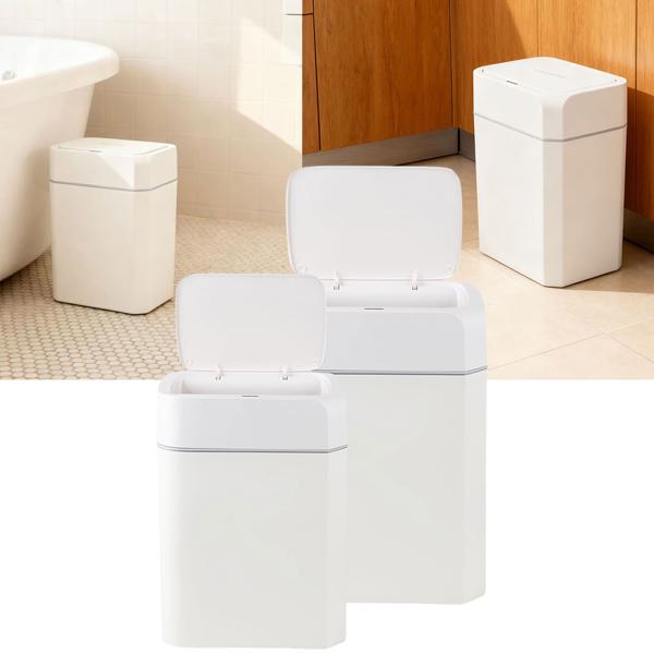 Set di pattumiere con sensore Premium, 12L & 16L, cestino automatico con sensore di movimento, bianco &ndash; senza contatto & igienico &ndash; per casa, cucina & ufficio