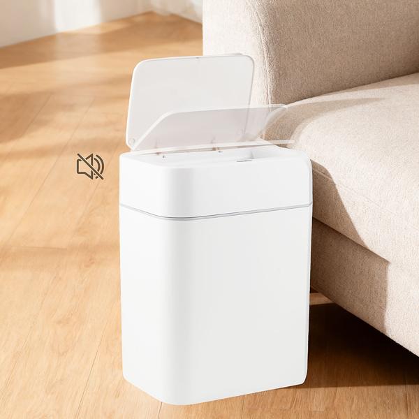 Set di pattumiere con sensore Premium, 12L & 16L, cestino automatico con sensore di movimento, bianco &ndash; senza contatto & igienico &ndash; per casa, cucina & ufficio
