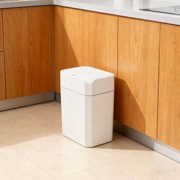 Set di pattumiere con sensore Premium, 12L & 16L, cestino automatico con sensore di movimento, bianco &ndash; senza contatto & igienico &ndash; per casa, cucina & ufficio