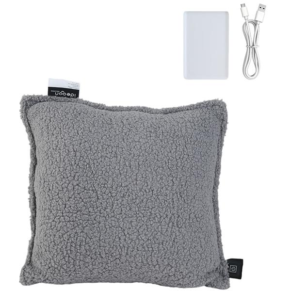 2er-Set Luxus Heizkissen 45x45 kabellos – Wärmekissen mit 5000mAh Akku, 3 Stufen, USB & weiche Füllung - Sanfte Wohlfühlwärme für Ihr Zuhause