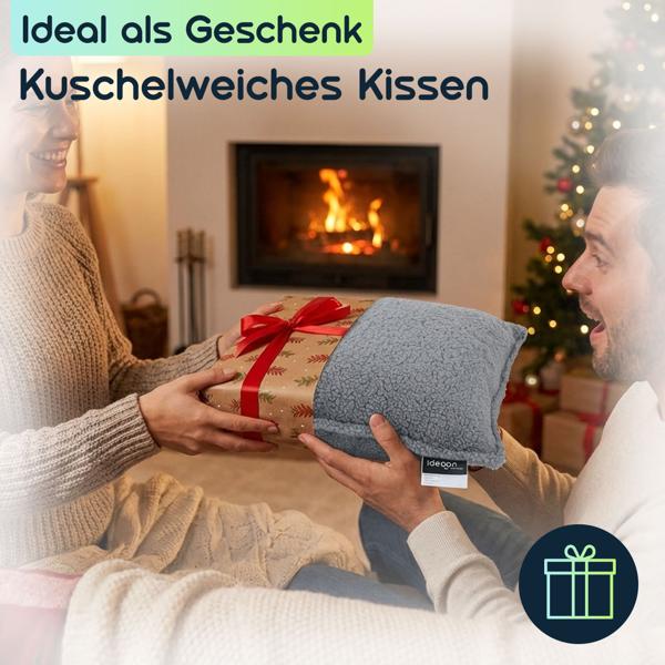 Luxus Heizkissen 45x45 kabellos – Wärmekissen mit 5000mAh Akku, 3 Stufen, USB & weiche Füllung - Sanfte Wohlfühlwärme für Ihr Zuhause
