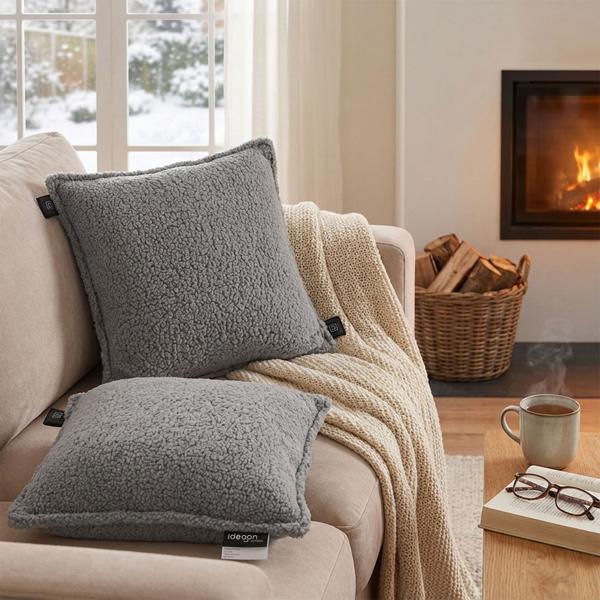 2er-Set Luxus Heizkissen 45x45 kabellos – Wärmekissen mit 5000mAh Akku, 3 Stufen, USB & weiche Füllung - Sanfte Wohlfühlwärme für Ihr Zuhause