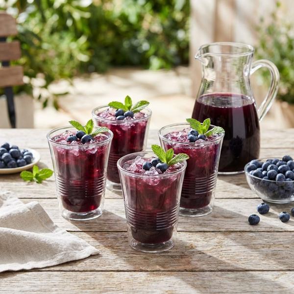 4er-Set edle Doppelwandgläser mit Riffelung – 220 ml – Thermo-Funktion für besten Genuss von Kaffee & Tee