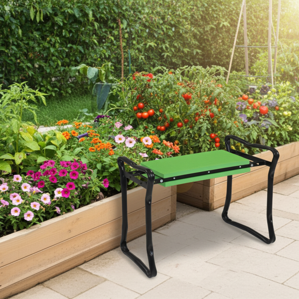 Robuste Garten Kniebank & Sitzhocker: 2-in-1 Kniehilfe für knieschonende & rückenschonende Gartenarbeit
