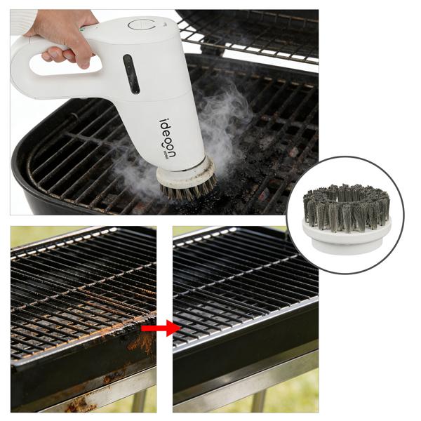 Profi 3in1 Dampfreiniger & Boden-Dampfbesen: 1200W Handgerät gegen Bakterien ohne Chemie für Boden, Bad, Möbel - in 15s startklar