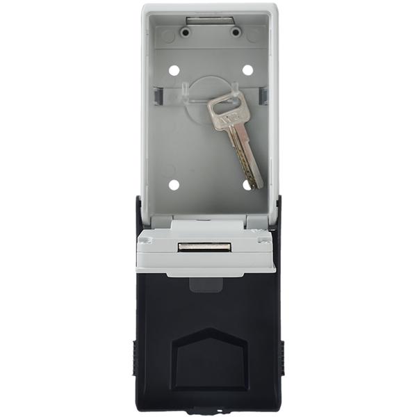 Cassetta di sicurezza per chiavi con codice illuminato a 4 cifre - nascondiglio extra sicuro per chiavi per montaggio a parete; resistente alle intemperie grazie alla copertura protettiva