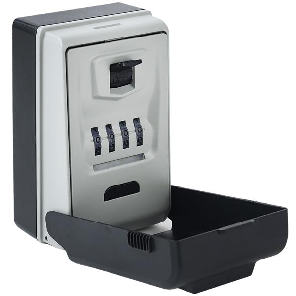 Cassetta di sicurezza per chiavi con codice illuminato a 4 cifre - nascondiglio extra sicuro per chiavi per montaggio a parete; resistente alle intemperie grazie alla copertura protettiva