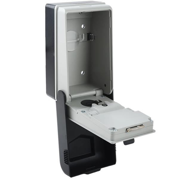 Cassetta di sicurezza per chiavi con codice illuminato a 4 cifre - nascondiglio extra sicuro per chiavi per montaggio a parete; resistente alle intemperie grazie alla copertura protettiva