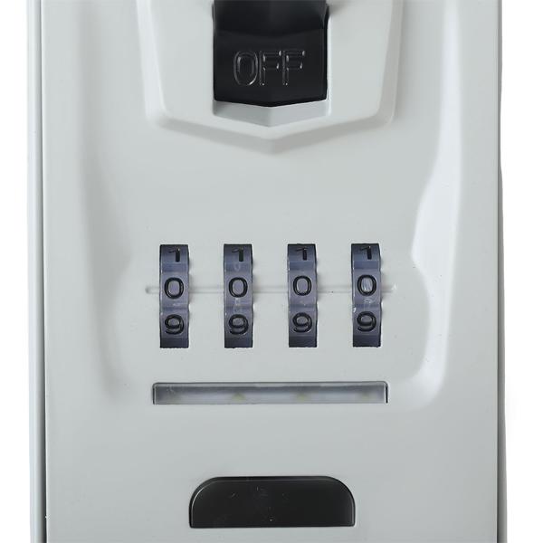 Cassetta di sicurezza per chiavi con codice illuminato a 4 cifre - nascondiglio extra sicuro per chiavi per montaggio a parete; resistente alle intemperie grazie alla copertura protettiva