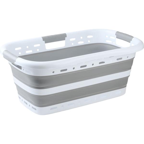 Cesto portabiancheria pieghevole 41 L - raccoglibiancheria salvaspazio in plastica con aerazione - ultrapiatto 8,5 cm per lavanderia e campeggio