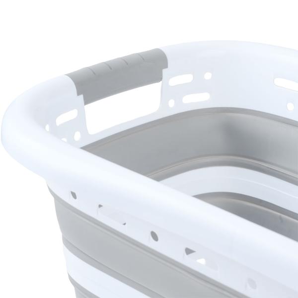 Cesto portabiancheria pieghevole 41 L - raccoglibiancheria salvaspazio in plastica con aerazione - ultrapiatto 8,5 cm per lavanderia e campeggio