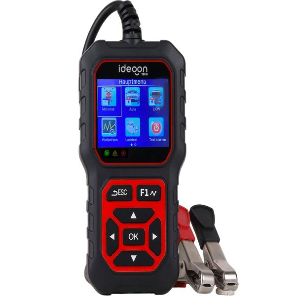 Testeur de batterie numérique 5-36 V, écran LCD 2,4 pouces – testeur pour batteries ouvertes, AGM, gel, EFB, lithium, test de démarrage 12 V et 24 V