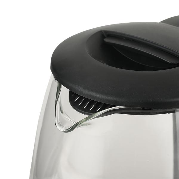 Bouilloire électrique élégante en verre, 1,8 litre, éclairage LED bleu, inox, 2200 W – arrêt automatique et protection contre le fonctionnement à sec