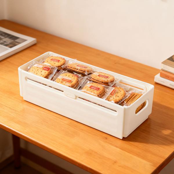 12 bacs de rangement extensibles pour cuisine (28-48 cm) – rangement ajustable pour plus d’ordre dans les placards et le réfrigérateur – pliants, blancs