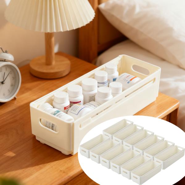 12 bacs de rangement extensibles pour cuisine (28-48 cm) – rangement ajustable pour plus d’ordre dans les placards et le réfrigérateur – pliants, blancs