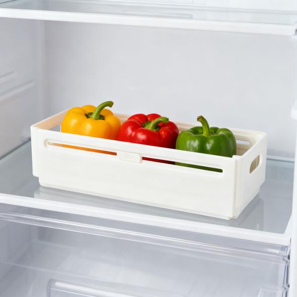 12 bacs de rangement extensibles pour cuisine (28-48 cm) – rangement ajustable pour plus d’ordre dans les placards et le réfrigérateur – pliants, blancs