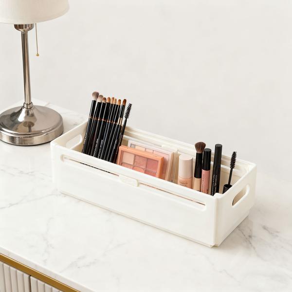 12 bacs de rangement extensibles pour cuisine (28-48 cm) – rangement ajustable pour plus d’ordre dans les placards et le réfrigérateur – pliants, blancs