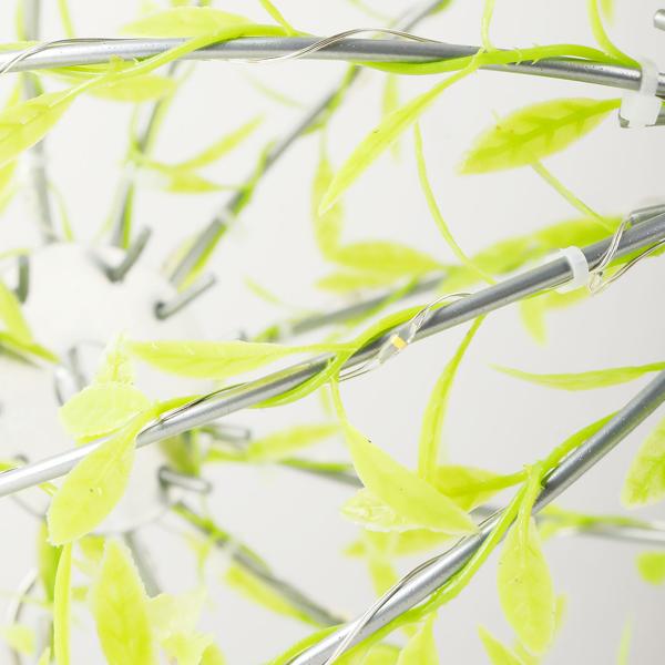 2er-Set Solar Leuchtkugel im Blätterdesign - Ø40cm Gartenkugel mit 144 warmweissen LEDs - IP44 Aussenleuchte inkl. Erdspiess, S-Haken und Solarpanel