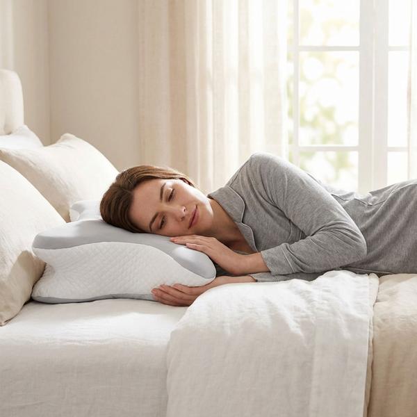 Premium Memory Foam Kopfkissen für Seiten-, Rücken- und Bauchschläfer - Ergonomisches Nackenkissen mit waschbarem Bezug für guten Schlaf