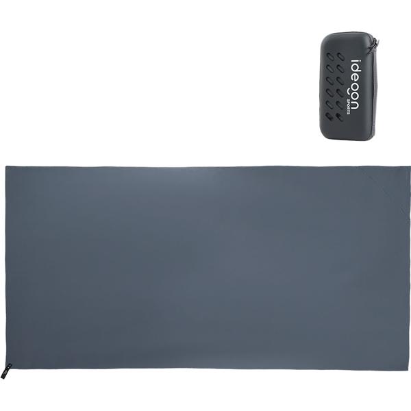 2er-Set Microfaser Handtuch 200x100 cm in Anthrazit, grosses Sporthandtuch schnelltrocknend & ultraleicht, Reisehandtuch inklusive Aufbewahrungsbox