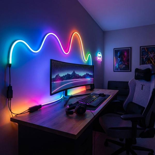 2er-Set LED Streifen mit Traumfarbe, RGB, Wi-Fi, dimmbar, 5m: Tuya-kompatibel & Google Assistant/Amazon Alexa - perfekt für Gaming-Setup, Deko und Party