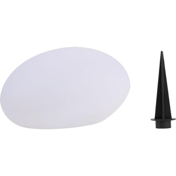 2 lampes de jardin solaires élégantes IP44 – pierres décoratives avec piquet, lumière blanc chaud et colorée – résistantes aux intempéries, 22,4 cm