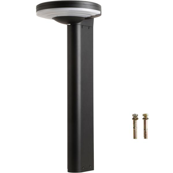 Borne solaire extérieure en aluminium noir, 300 lm, LED SMD, capteur de luminosité, 2 modes d’éclairage – lampe de jardin moderne et résistante aux intempéries