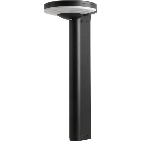 Borne solaire extérieure en aluminium noir, 300 lm, LED SMD, capteur de luminosité, 2 modes d’éclairage – lampe de jardin moderne et résistante aux intempéries