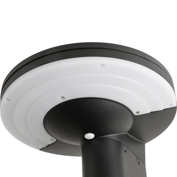 Borne solaire extérieure en aluminium noir, 300 lm, LED SMD, capteur de luminosité, 2 modes d’éclairage – lampe de jardin moderne et résistante aux intempéries