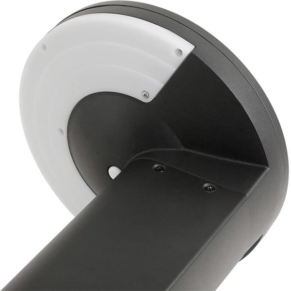 Borne solaire extérieure en aluminium noir, 300 lm, LED SMD, capteur de luminosité, 2 modes d’éclairage – lampe de jardin moderne et résistante aux intempéries