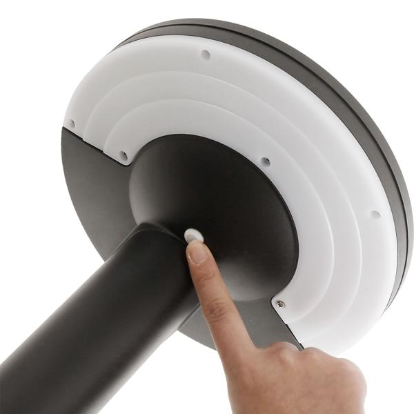 Borne solaire extérieure en aluminium noir, 300 lm, LED SMD, capteur de luminosité, 2 modes d’éclairage – lampe de jardin moderne et résistante aux intempéries