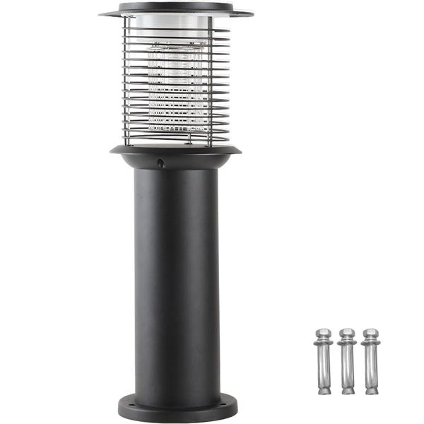 6 lampes de jardin solaires en acier inoxydable avec destructeur de moustiques, balises LED 2 en 1, lumière blanc chaud 300 lm, UV de 15 lm contre les insectes, IP44, 25 x 60 cm