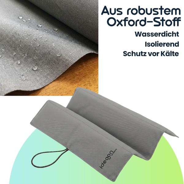 Faltbares Sitzkissen für Unterwegs - Outdoor Thermokissen Grau aus robustem Oxford-Stoff - Wasserdicht & Isolierend für Wandern, Camping, Stadion & Kita