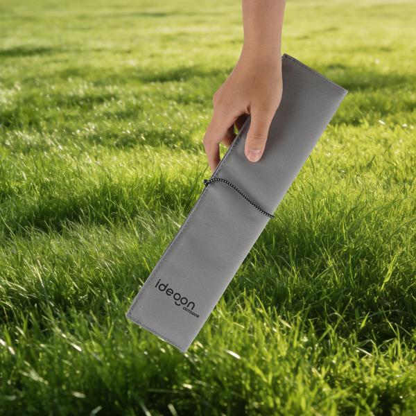 Coussin d’assise pliable – sit pad thermique gris en oxford – robuste, imperméable, isolant – pour randonnées, camping, stade, plein air