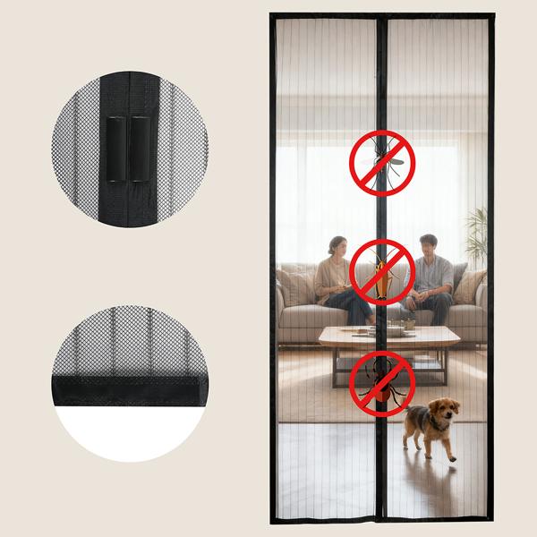 Insektenschutz Türvorhang mit Magnetverschluss, 210 x 100 cm