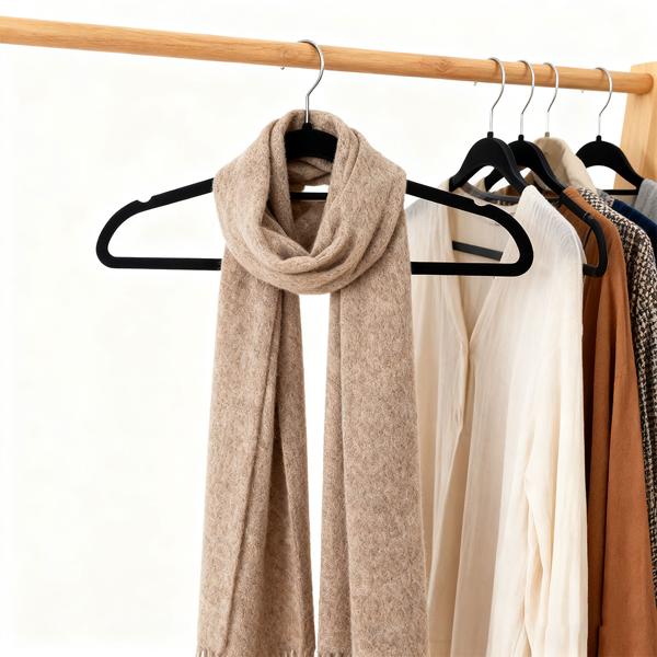 Appendiabiti premium, set da 10, con gancio girevole a 360 gradi, rivestimento antiscivolo e supporto extra per cravatte, cinture o sciarpe, salvaspazio