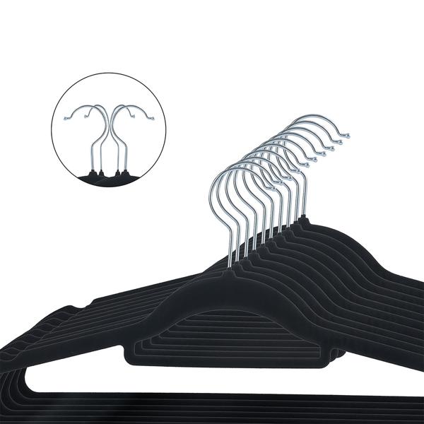 Appendiabiti premium, set da 10, con gancio girevole a 360 gradi, rivestimento antiscivolo e supporto extra per cravatte, cinture o sciarpe, salvaspazio