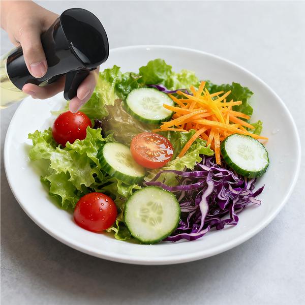 Set di 2 spruzzatori per olio premium & nebulizzatori per aceto in vetro da 200 ml ciascuno – Ideali per friggitrice ad aria calda, insalate & grigliate – Elegante flacone spray 6x20 cm per una cucina sana ogni giorno