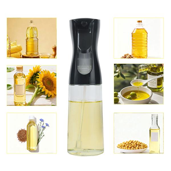 Set di 2 spruzzatori per olio premium & nebulizzatori per aceto in vetro da 200 ml ciascuno – Ideali per friggitrice ad aria calda, insalate & grigliate – Elegante flacone spray 6x20 cm per una cucina sana ogni giorno
