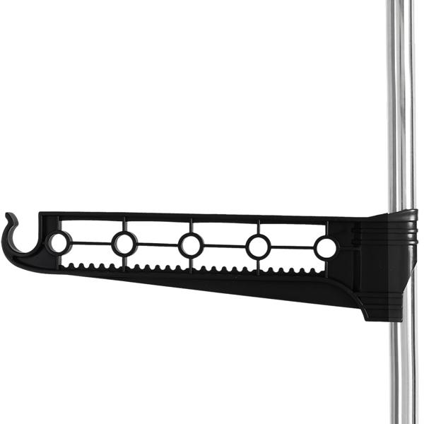 Portant à vêtements mobile avec double tringle, extensible et réglable en hauteur – portemanteau sur roulettes avec étagère à chaussures et ailes latérales de suspension