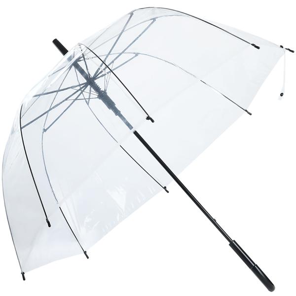 Transparenter Regenschirm mit Automatik, 85 cm Durchmesser, klarer Glockenschirm für Damen & Herren, robuster Stockschirm mit Einhand-Öffnung