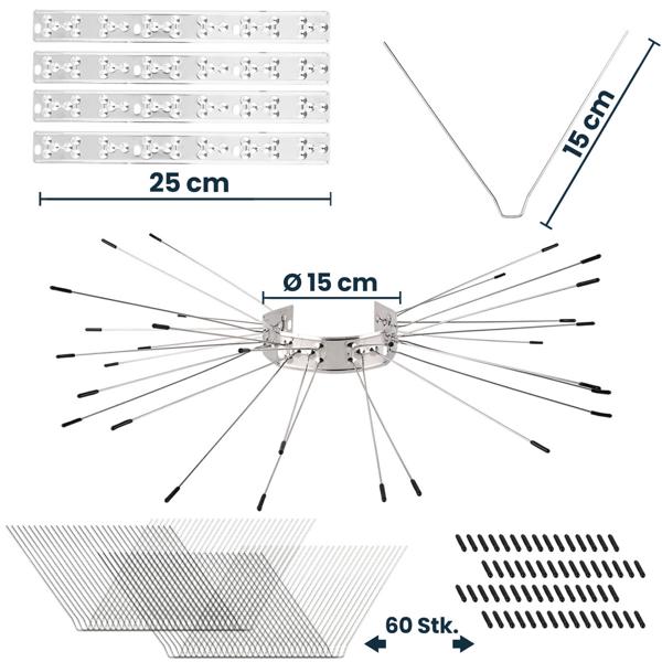 Effektiver Marder-Abwehrgürtel 4er Set aus Edelstahl, Kletterschutz für Regenrohre und Bäume, Abwehr gegen Waschbären & Katzen, leichte Montage