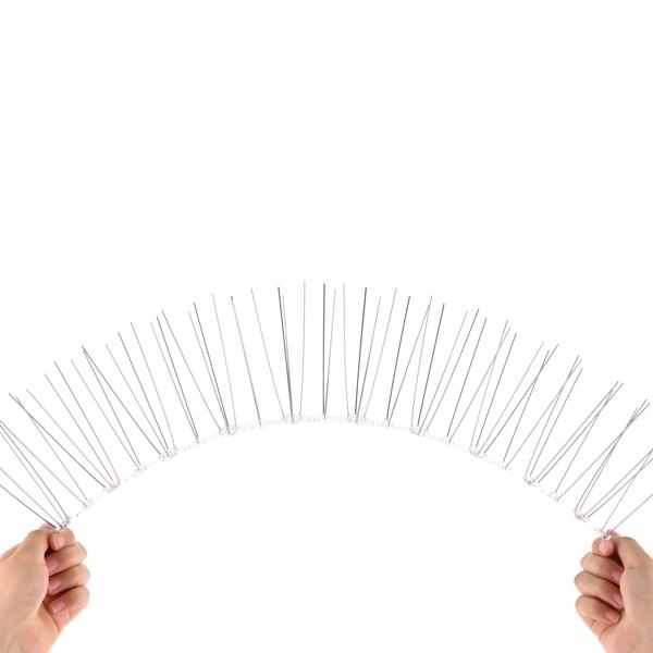 Lot efficace de 5 bandes de pics anti-pigeons, 3 rangées de pointes en acier inoxydable, 2,5 m – longueur adaptable – pointes robustes pour une protection optimale contre les oiseaux