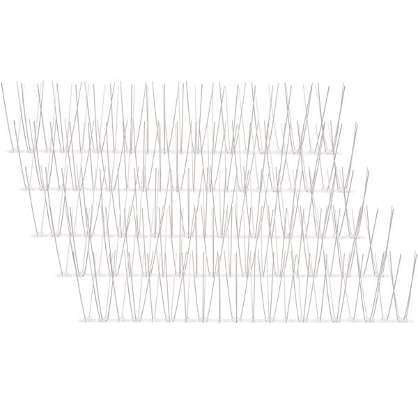 Lot efficace de 5 bandes de pics anti-pigeons, 3 rangées de pointes en acier inoxydable, 2,5 m – longueur adaptable – pointes robustes pour une protection optimale contre les oiseaux