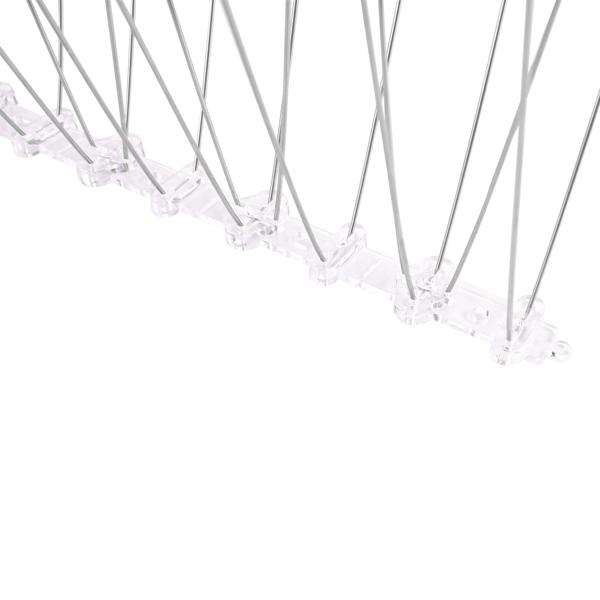 Lot efficace de 5 bandes de pics anti-pigeons, 3 rangées de pointes en acier inoxydable, 2,5 m – longueur adaptable – pointes robustes pour une protection optimale contre les oiseaux