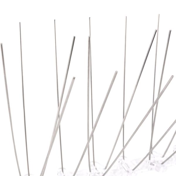 Lot efficace de 5 bandes de pics anti-pigeons, 3 rangées de pointes en acier inoxydable, 2,5 m – longueur adaptable – pointes robustes pour une protection optimale contre les oiseaux